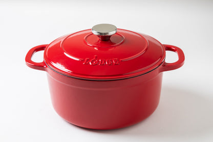 Lodge Cast Iron 5.5qt Red Enameled Dutch Oven