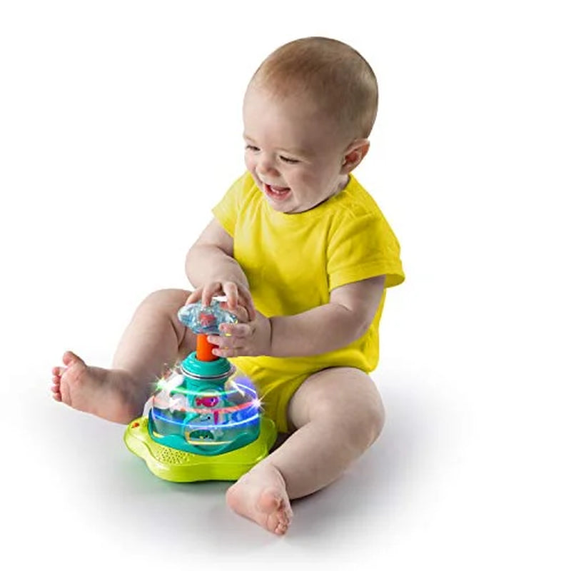 Bright Starts Press & Glow Spinner Baby Toy with Lights and Sounds, Ages 6 months +