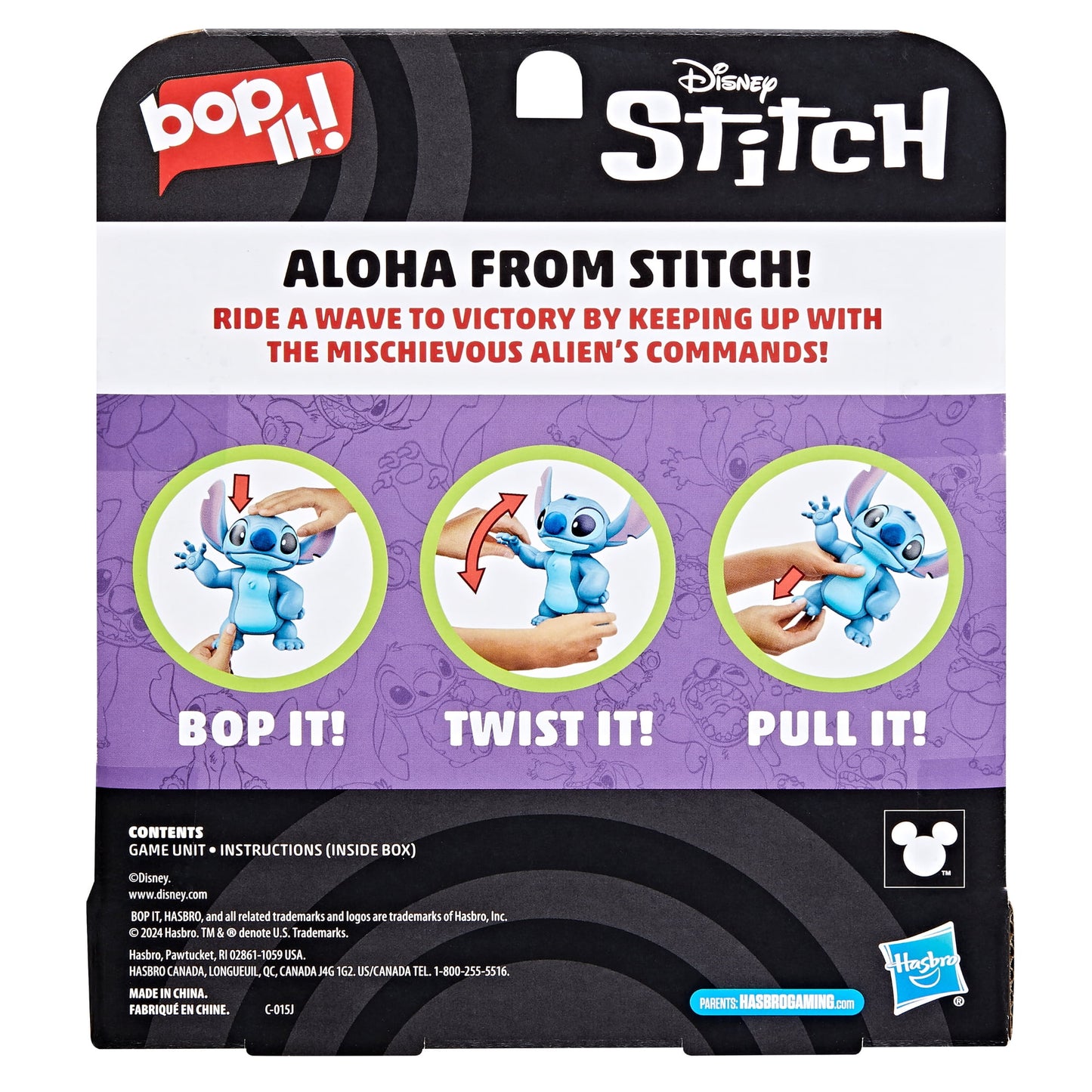 Bop It! Disney Stitch Edition Game, Officially Licensed Disney Game for 1 or More Players, Christmas Gifts for Kids, 8+