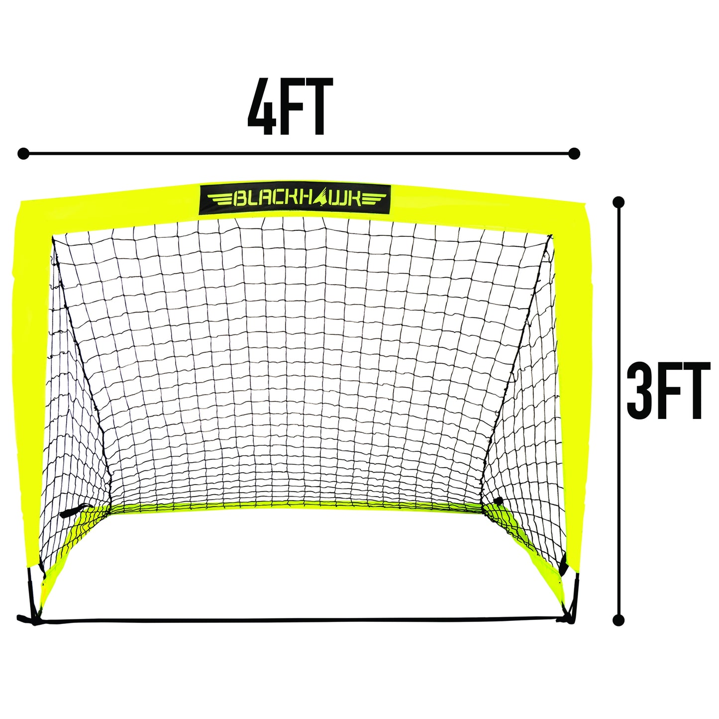 Franklin Sports Blackhawk Soccer Goal - Pop up - Indoor + Outdoor -  Adult + Kids - 4' x 3' - Yellow