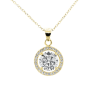 Cate & Chloe Blake 18k Yellow Gold Plated Halo Pendant Necklace with Simulated Crystals for Women