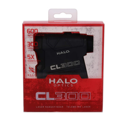 Halo2Cloud CL300 Hunting Rangefinder, 300 Yard Range, 5X Magnification, Batteries Included