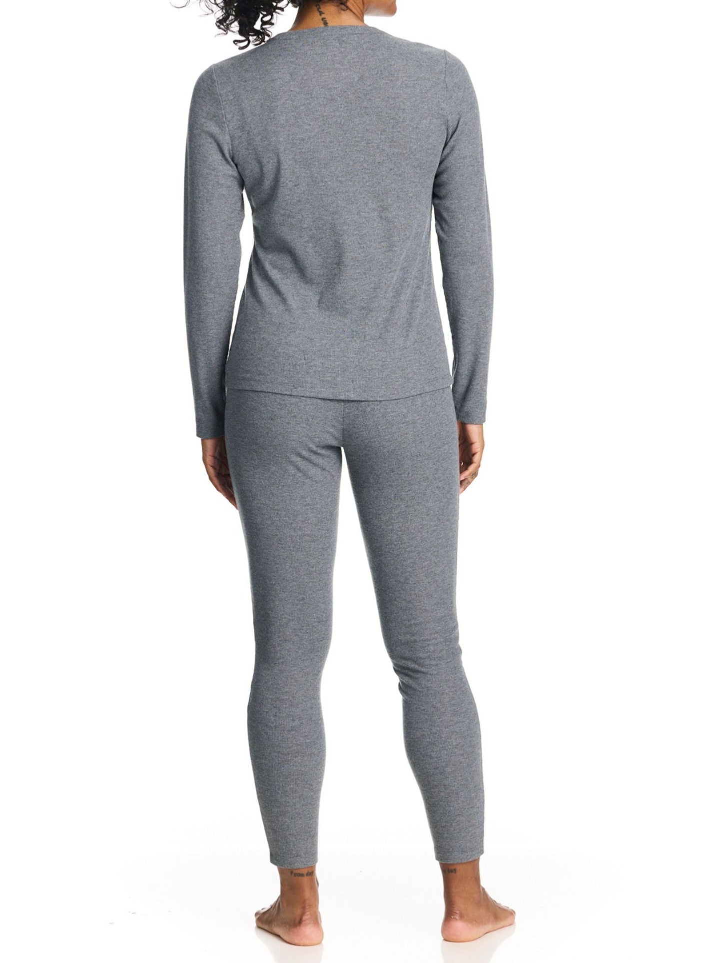 U.S. Polo Assn. Women's Ribbed Henley Long Underwear Thermal Set, 2-Piece Set, Sizes S-3X