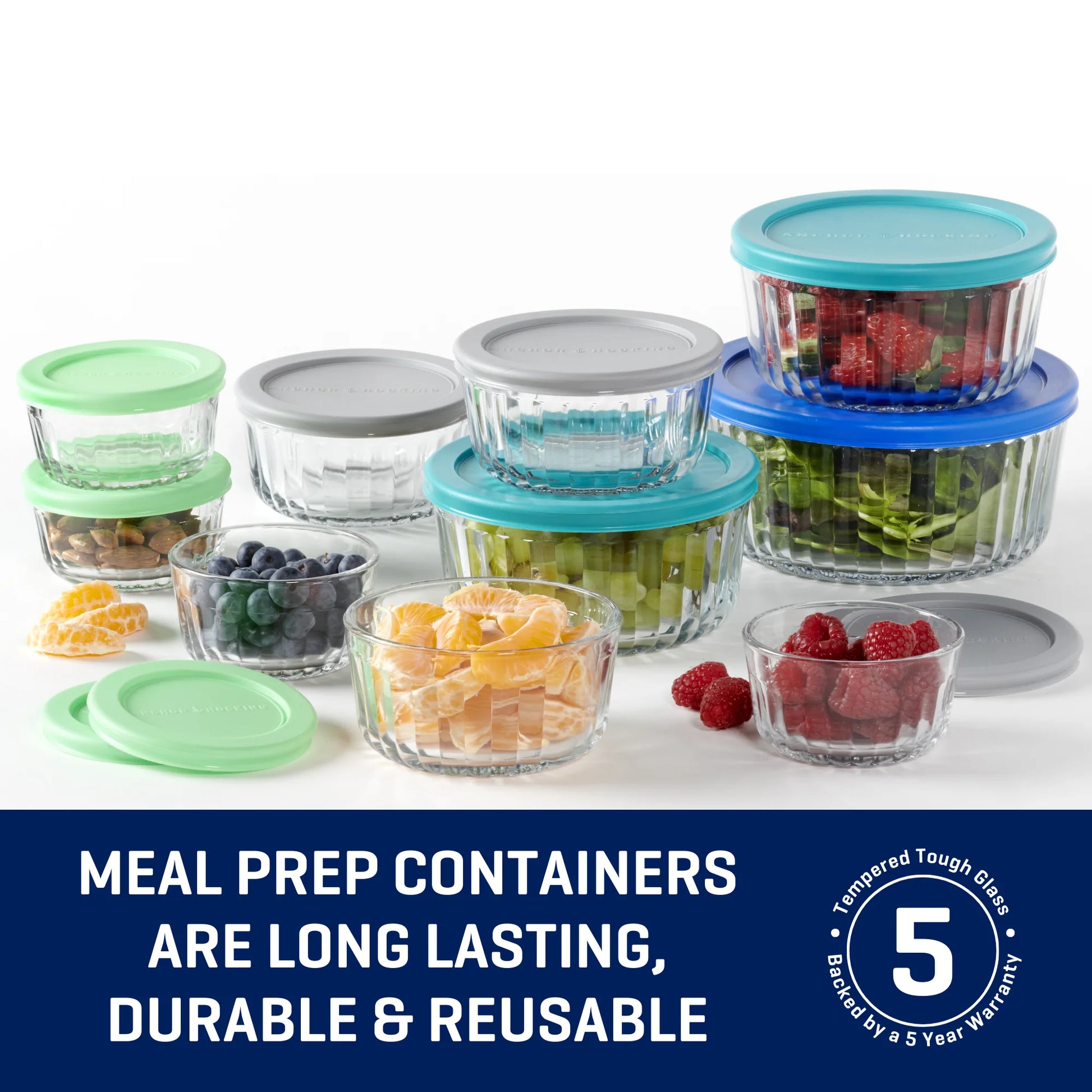 Anchor Hocking 30 Piece Glass Food Storage Containers & Glass Baking Dishes Set