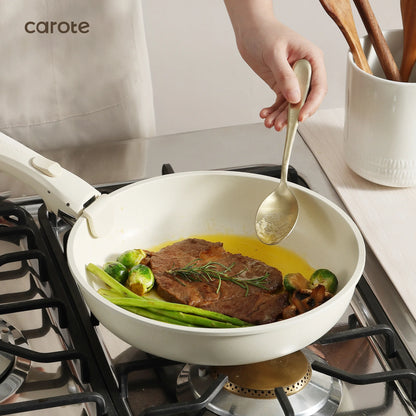 Carote Nonstick Cookware Sets, 17 Pcs Granite Non Stick Pots and Pans Set with Removable Handle