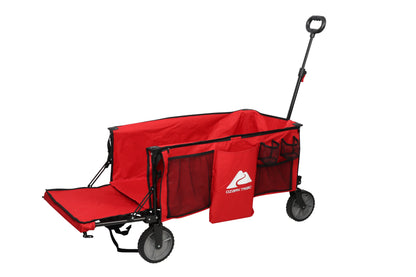 Ozark Trail Camping Utility Wagon with Tailgate & Extension Handle, Red, Polyester, 21.6" Height