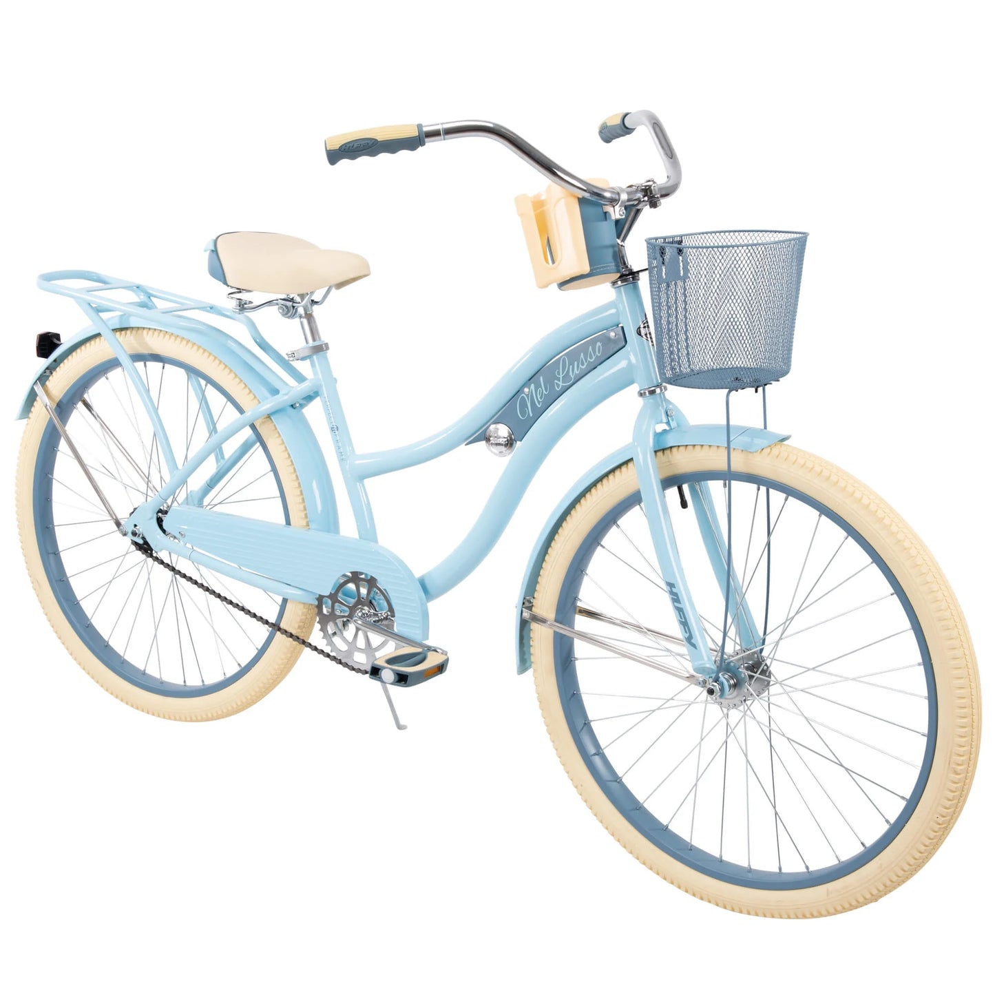 Huffy Nel Lusso Cruiser Bike, 26" Wheels, Adults Ages 13+ Years, Light Blue