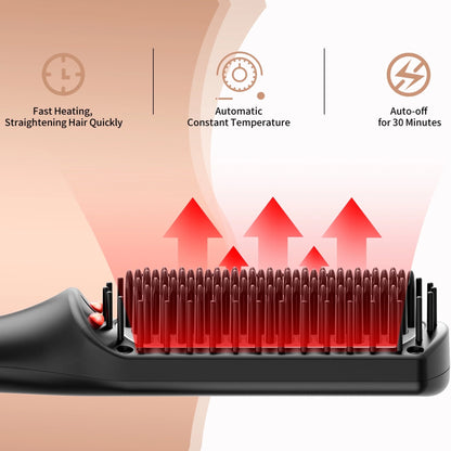 SKIMI Hair Straightening Brush, Ionic Hair Straightener Comb, LED Display, Ceramic Coating