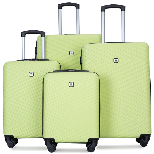 Travelhouse 4 Piece Hardshell Luggage Set Hardside Lightweight Suitcase with TSA Lock Spinner Wheels.(light Green)