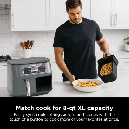 Ninja Foodi 4 in 1, 8 Qt. 2 Basket Air Fryer with DualZone Technology, Air Fry, Roast & More