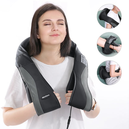 Naipo Shiatsu Neck Shoulder Massager Electric Back Massage with Heat Kneading Massage for Shoulder, Legs, Use in Office and Home