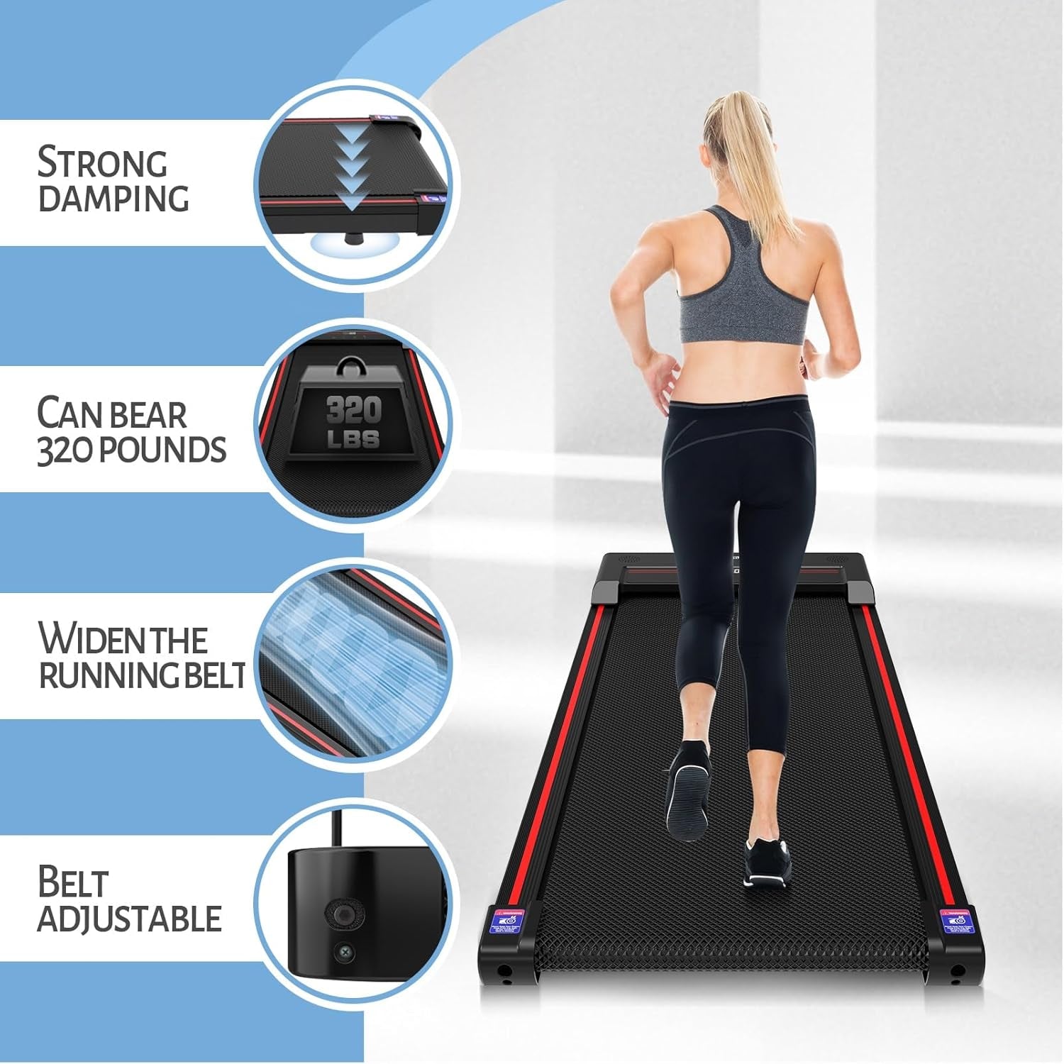 Sperax Walking Pad,2.5HP Under Desk Treadmills for Home,320 Lbs Capacity 3 in 1 Portable Walking Treadmill