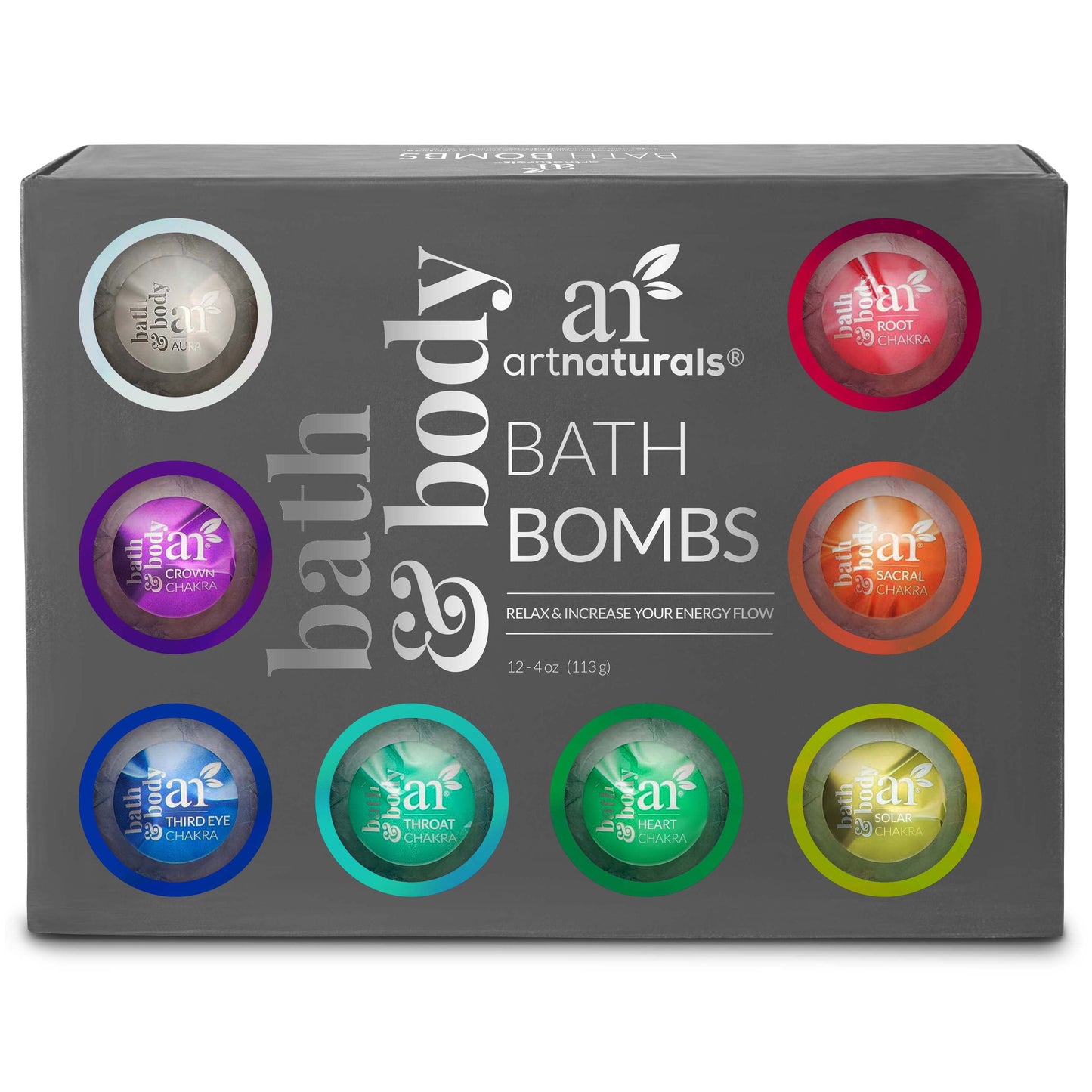 ArtNaturals Bath Bombs Large Handmade Essential Oil Spa Bubble Balls 12-piece Gift Set | 12 x 4 Oz  | 113g