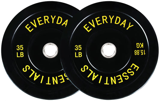 BalanceFrom Olympic Bumper Plate Weight Plate, 35 lbs Pair Black