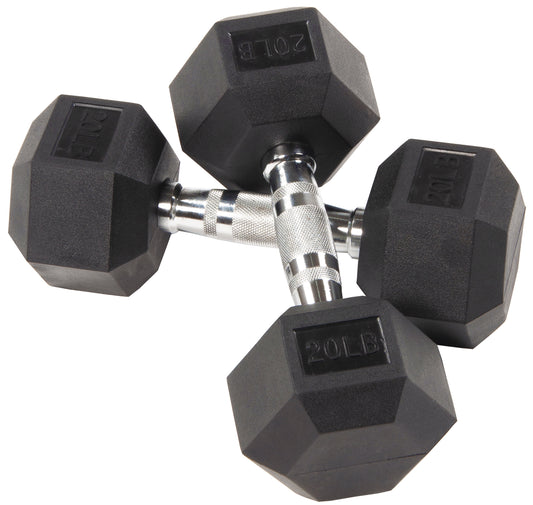 BalanceFrom Rubber Encased Hex Dumbbells, 20 Lbs. Pair