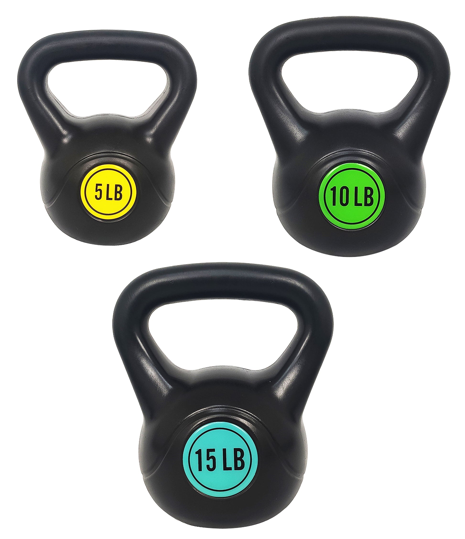 BalanceFrom 5 10 15lbs Wide Grip Kettlebell, Black