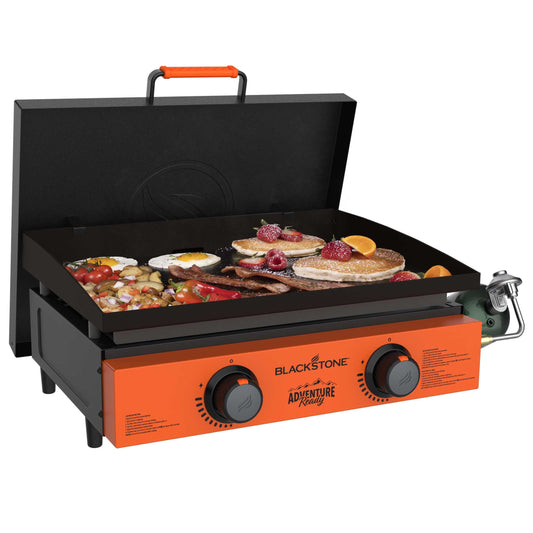 Blackstone Adventure Ready 2-Burner 22" Propane Griddle with Hard Cover in Orange