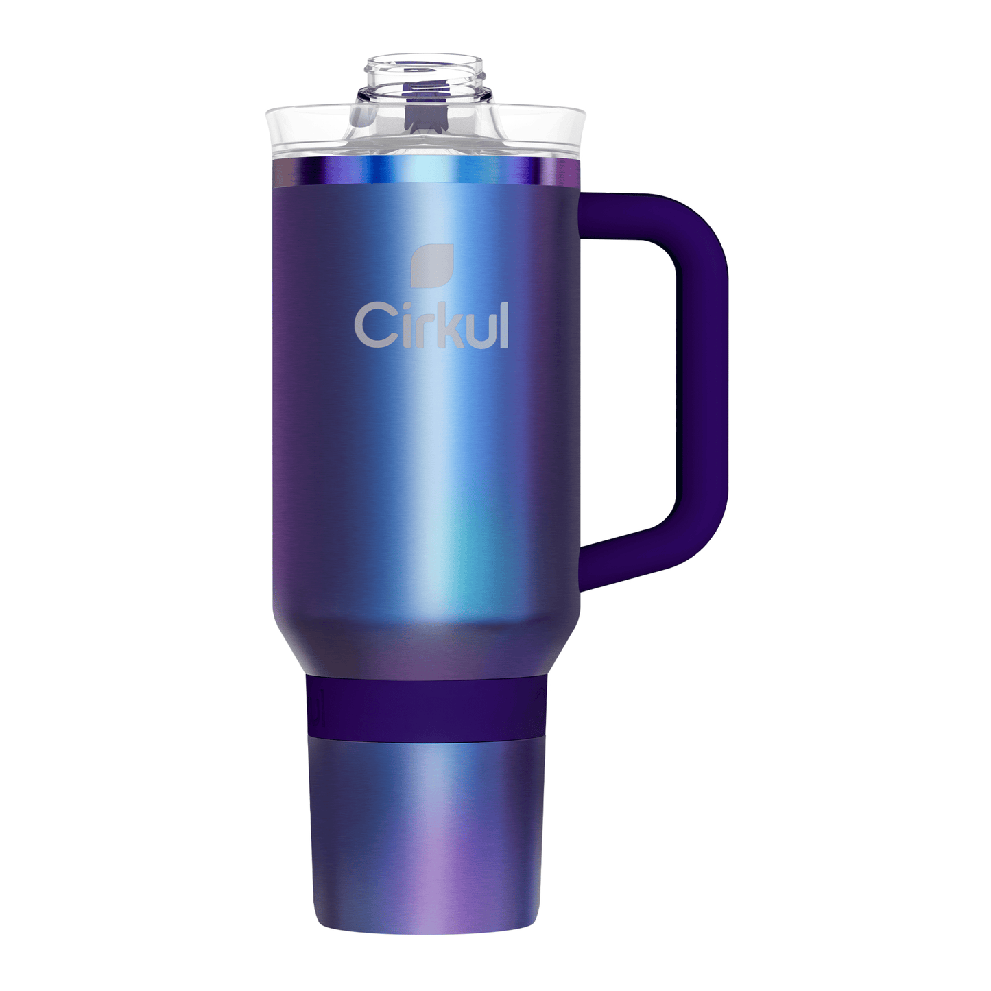 Cirkul 40oz All-Day StrawSip Double-Wall Insulated Stainless Steel Tumbler with Handle, Chameleon (Purple Green)