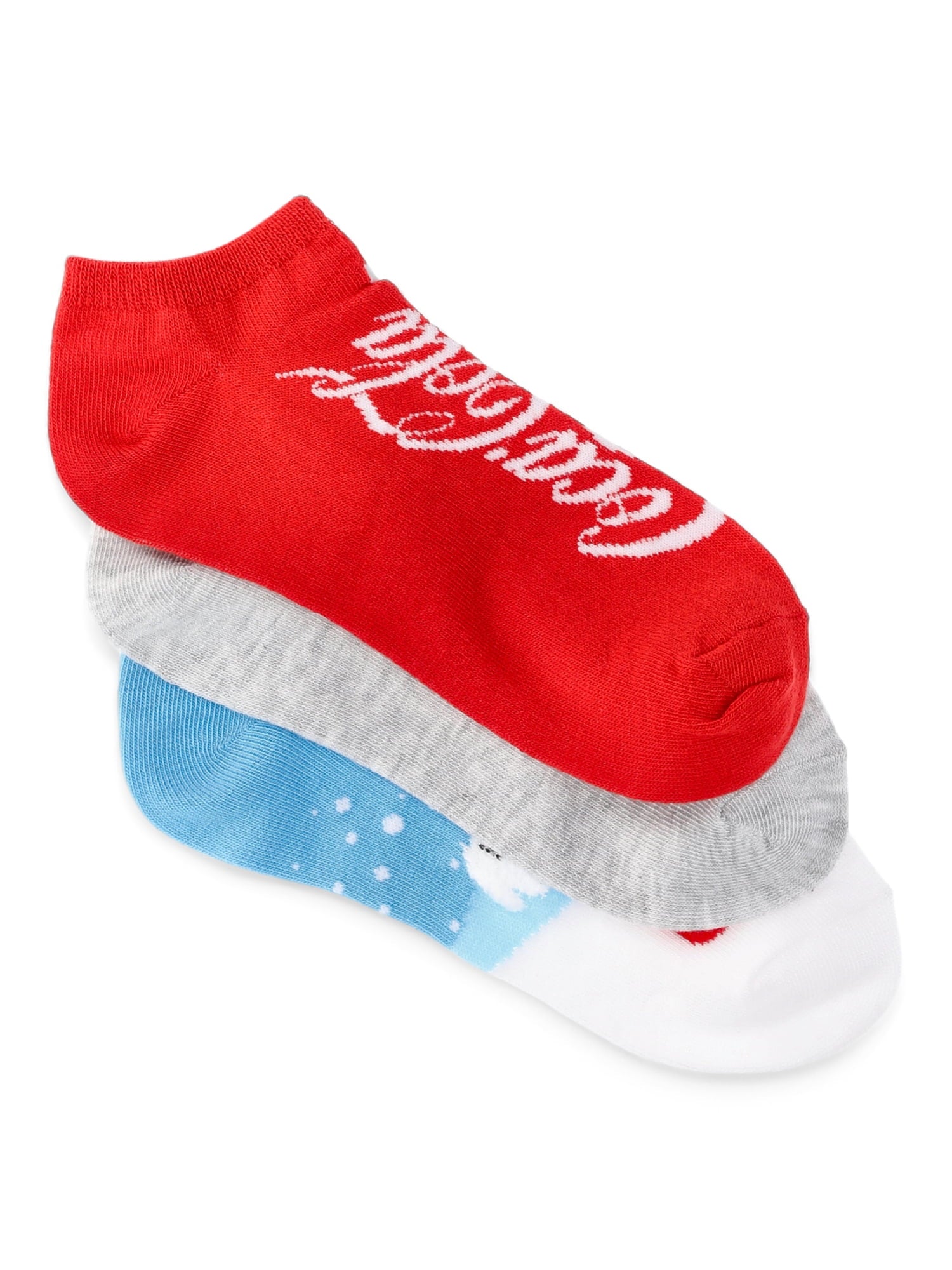 Coca-Cola Women's Holiday No-Show Socks, 3-Pack, Size 4-10