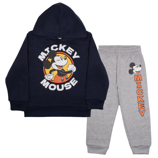 Disney Mickey Mouse Cartoon Boys Hoodie and Sweatpants 2-Piece Set for Kids and Toddler (Size 4-8)