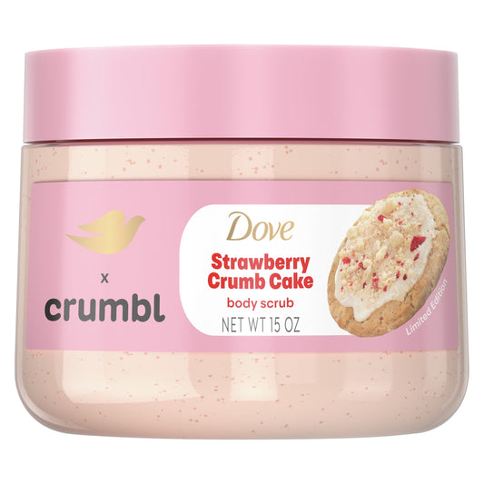 Dove Crumbl Exfoliating Body Scrub Strawberry Cookie, 15 oz