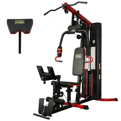 Fitvids LX770 Multifunctional Full Home Gym System Workout Station with 160 Lbs Weight Stack, One Station with Leg Training Pedal, Comes with Installation Instruction Video, Ships in 6 Boxes