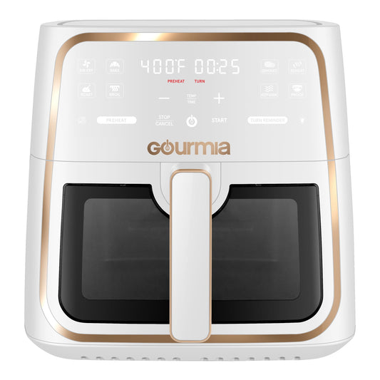 Gourmia 8-Quart Digital Window Air Fryer, with 8 One-Touch Functions, White