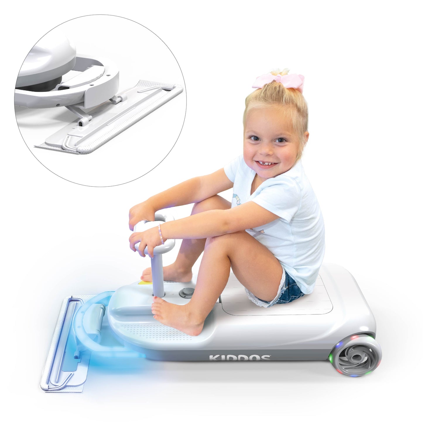 Tzumi Mop On-the-Go Kart 2 in 1 Electric Sweeper Floor Cleaner Cart for Kids Ages 3 and Up