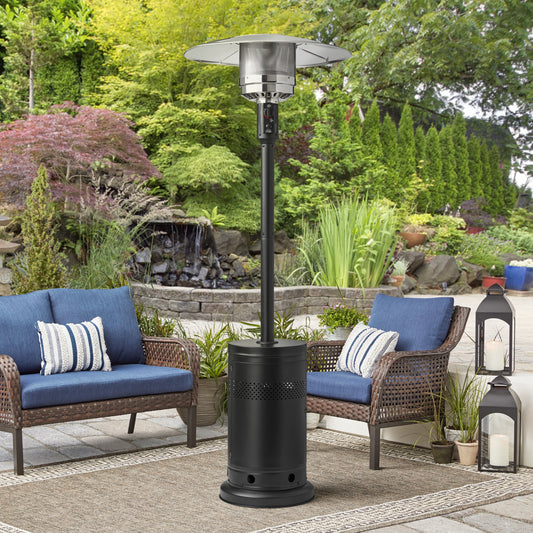 Mainstays 48,000 BTU Propane Gas Outdoor Freestanding Metal Patio Heater, Black