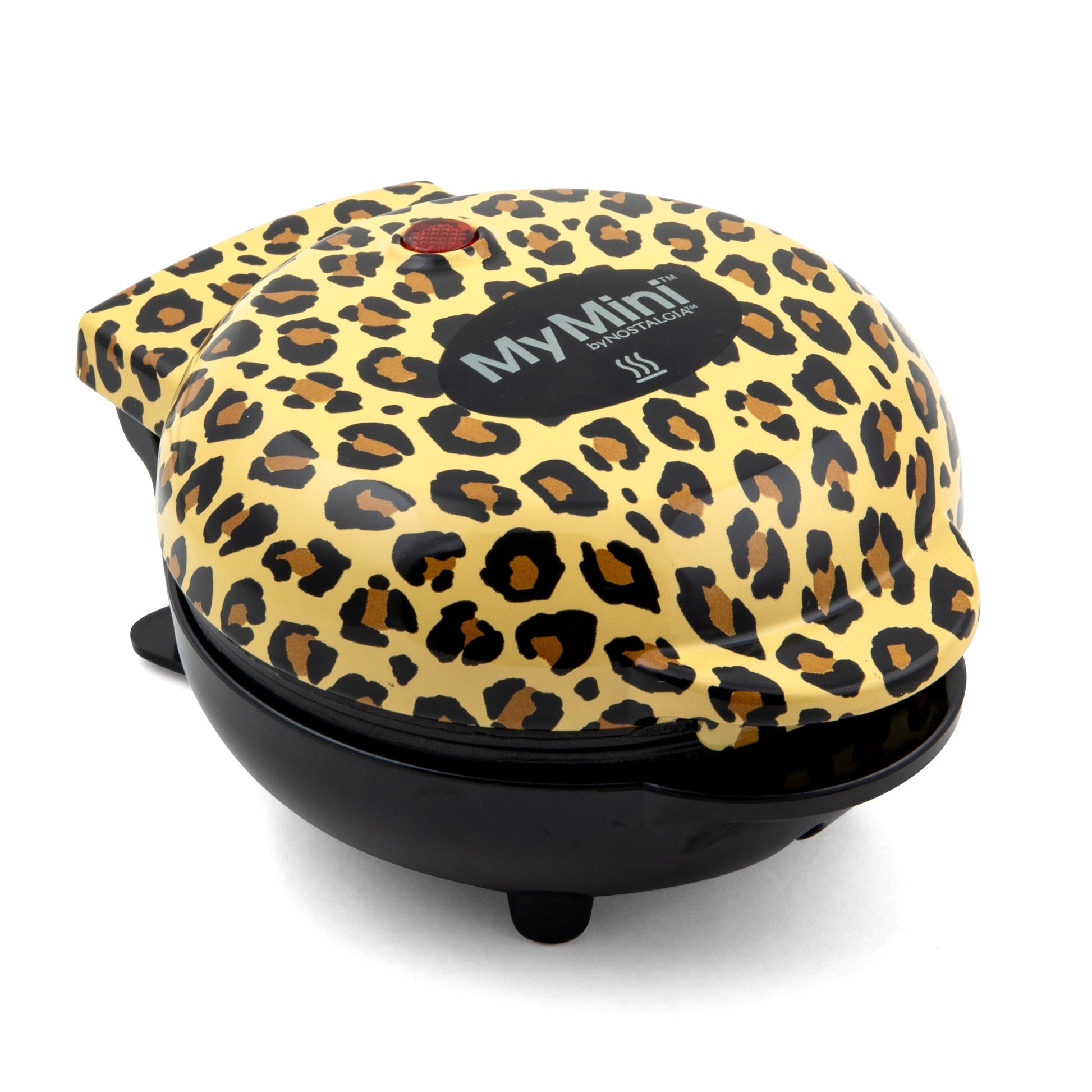 MyMini Waffle Maker, Brown & Black Leopard Print