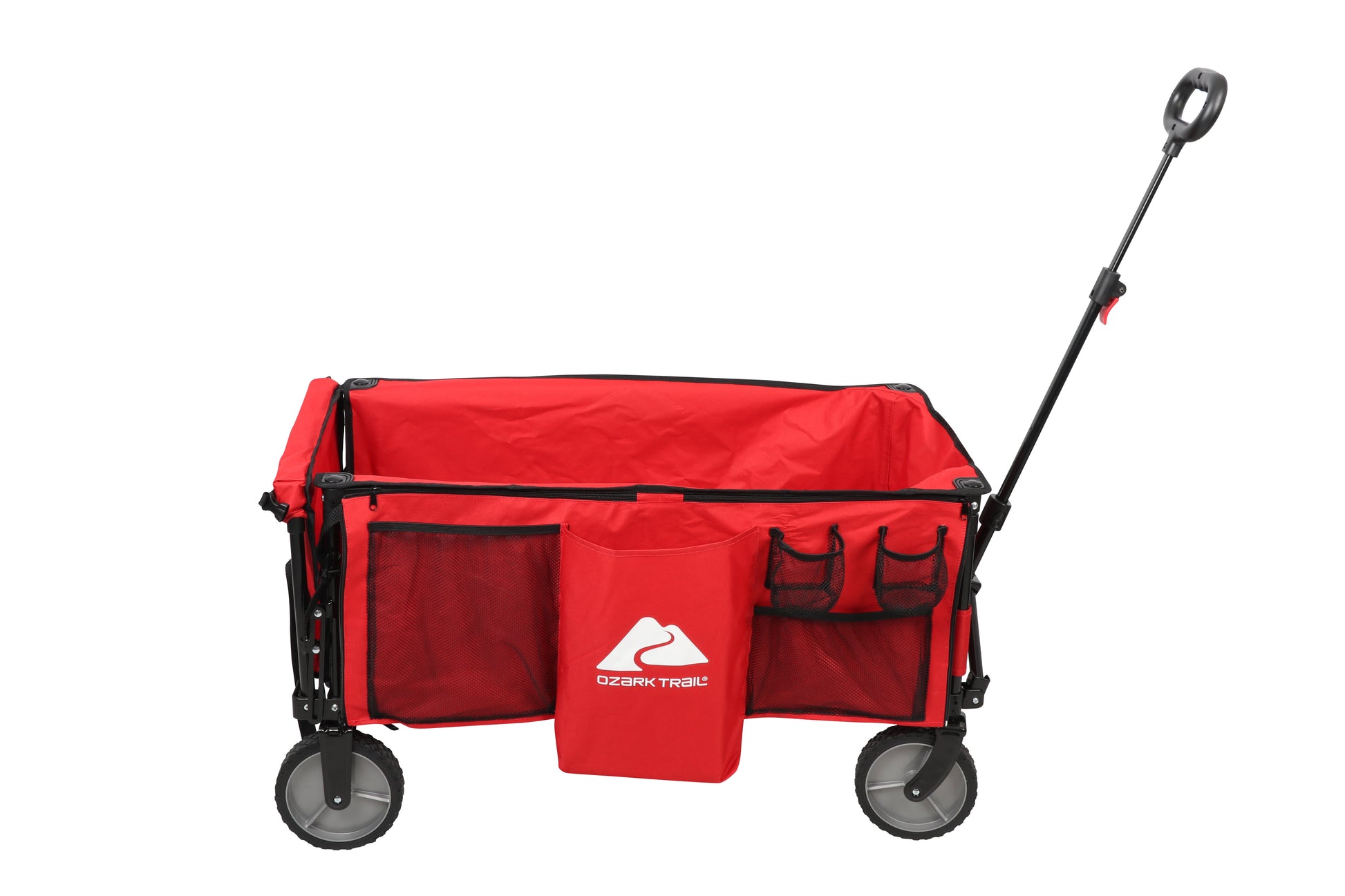 Ozark Trail Camping Utility Wagon with Tailgate & Extension Handle, Red, Polyester, 21.6" Height