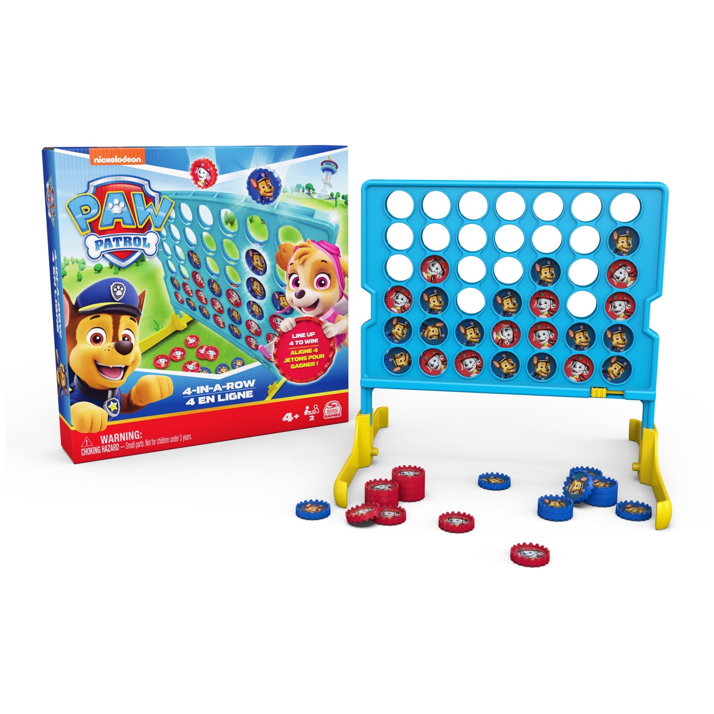 Spin Master Games, Four in Row PAW Patrol Family Board Game for Kids Ages 4 and up