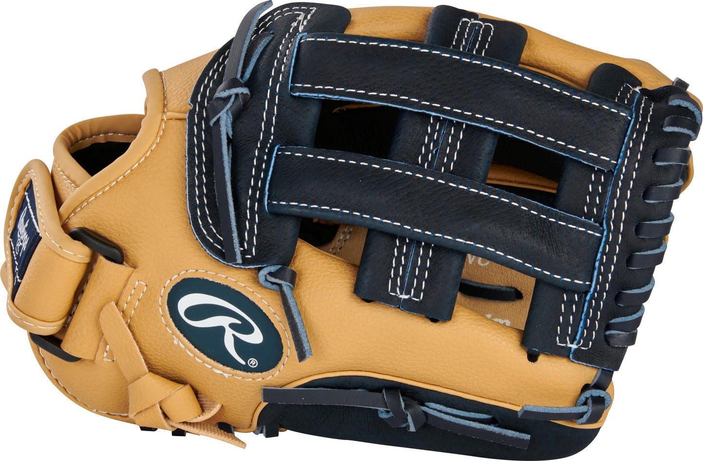 Rawlings Playmaker Series Youth Baseball Glove, Camel/Navy, 11.5 inch, Right Hand Throw