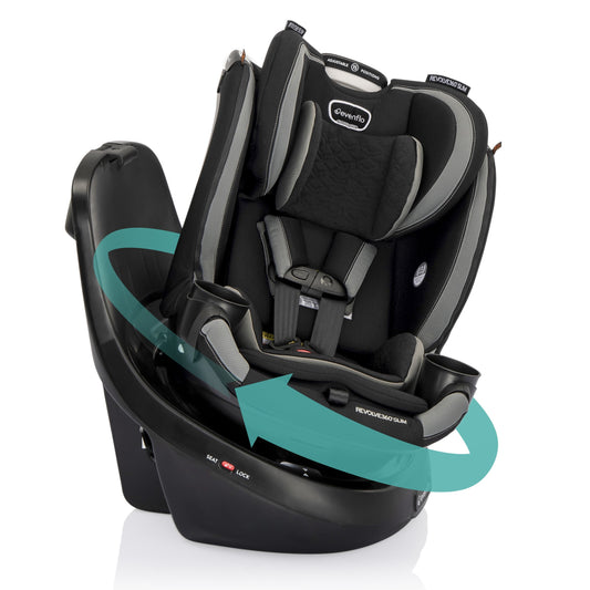 Revolve360 Slim 2-in-1 Rotational Car Seat with Quick Clean Cover (Salem Black)