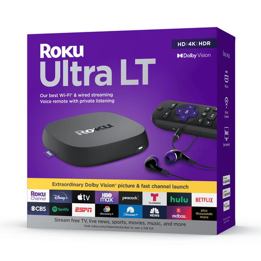 Roku Ultra LT Streaming Device 4K/HDR/Dolby Vision/Dual-Band Wi-Fi® with Roku Voice Remote and HDMI Cable