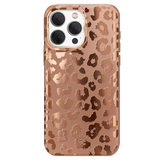 Velvet Caviar iPhone 15 Pro Max Case MagSafe Compatible - Cute Protective Phone Cases for Women - Bronze Chrome Leopard