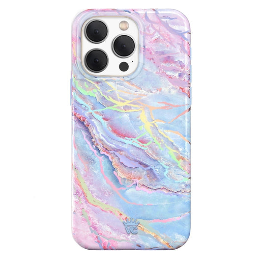 Velvet Caviar iPhone 15 Pro Max Case MagSafe Compatible - Cute Protective Phone Cases for Women - Iridescent Holographic Pink Blue Marble