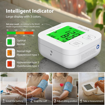 iHealth Track Smart Upper Arm Blood Pressure Monitor with Wide Range Cuff That fits Standard to Large Adult Arms, Bluetooth Compatible for iOS & Android Devices