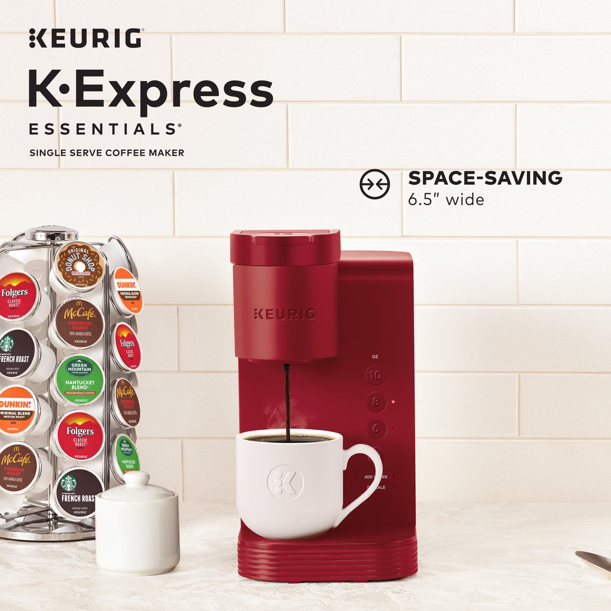 Keurig K-Express Essentials Red Single-Serve K-Cup Pod Coffee Maker