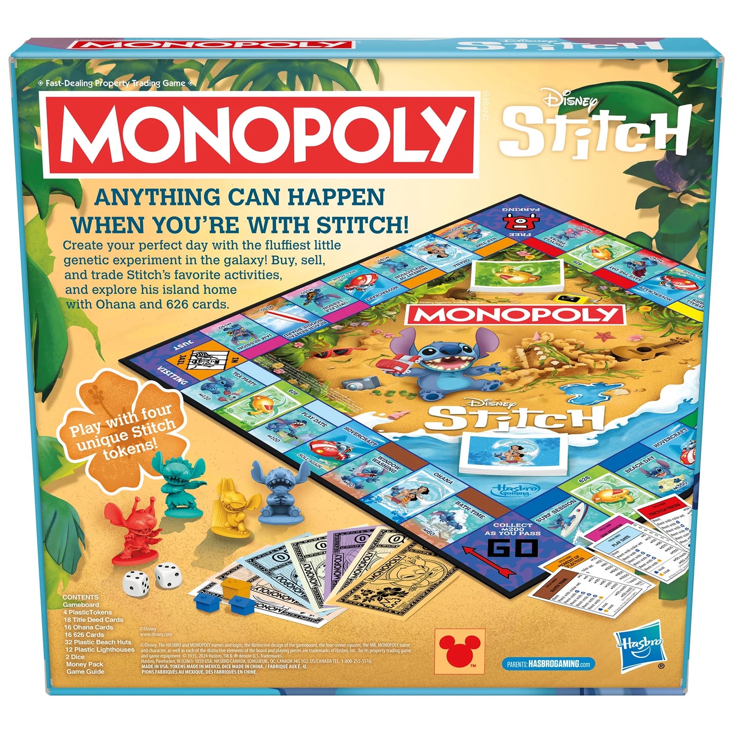 Monopoly Disney Stitch Edition Kids Board Game, Officially Licensed Disney Game, Christmas Gifts for Kids, Ages 8+