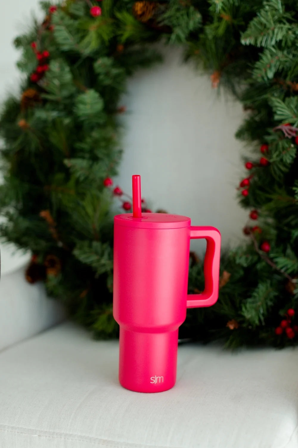 Simple Modern 30 fl oz Insulated Stainless Steel Trek Tumbler with Straw Lid | Holly Berry