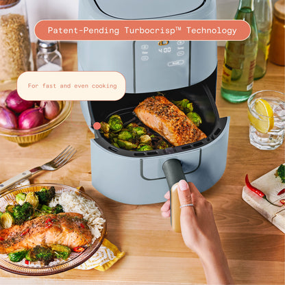 Beautiful 3 Qt Air Fryer with TurboCrisp Technology, Cornflower Blue by Drew Barrymore