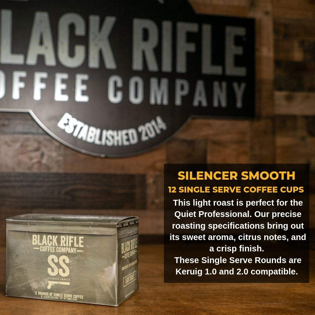 Black Rifle Coffee Company Supply Drop Variety Pack, With Silencer Smooth, AK Espresso, Just Black, and Beyond Black Blends, 48 Coffee Pods