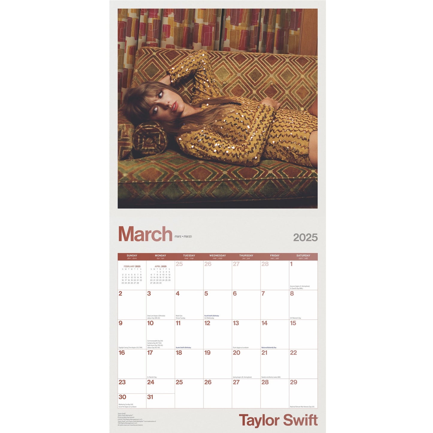 Taylor Swift OFFICIAL | 2025 12x24" (Hanging) 18 Month Wall Calendar | Jul '24 - Dec '25 | Plato