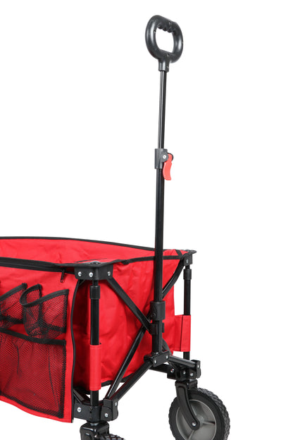 Ozark Trail Camping Utility Wagon with Tailgate & Extension Handle, Red, Polyester, 21.6" Height