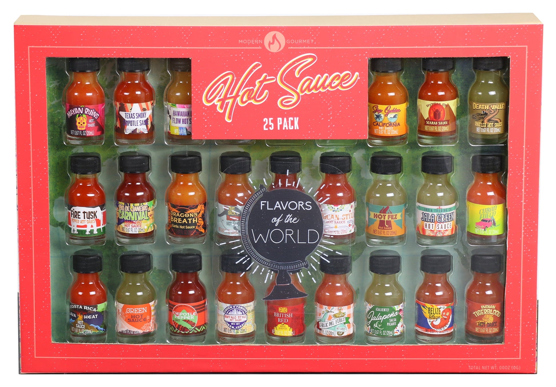 The Modern Gourmet World Wide Hot Sauce 25pk, Gift Set, Food Form Liquid