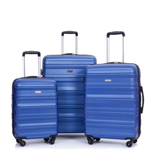 Tripcomp Hardside Luggage Set 3-Piece Set(21/25/29) Lightweight Suitcase 4-Wheeled Suitcase Set(Blue)