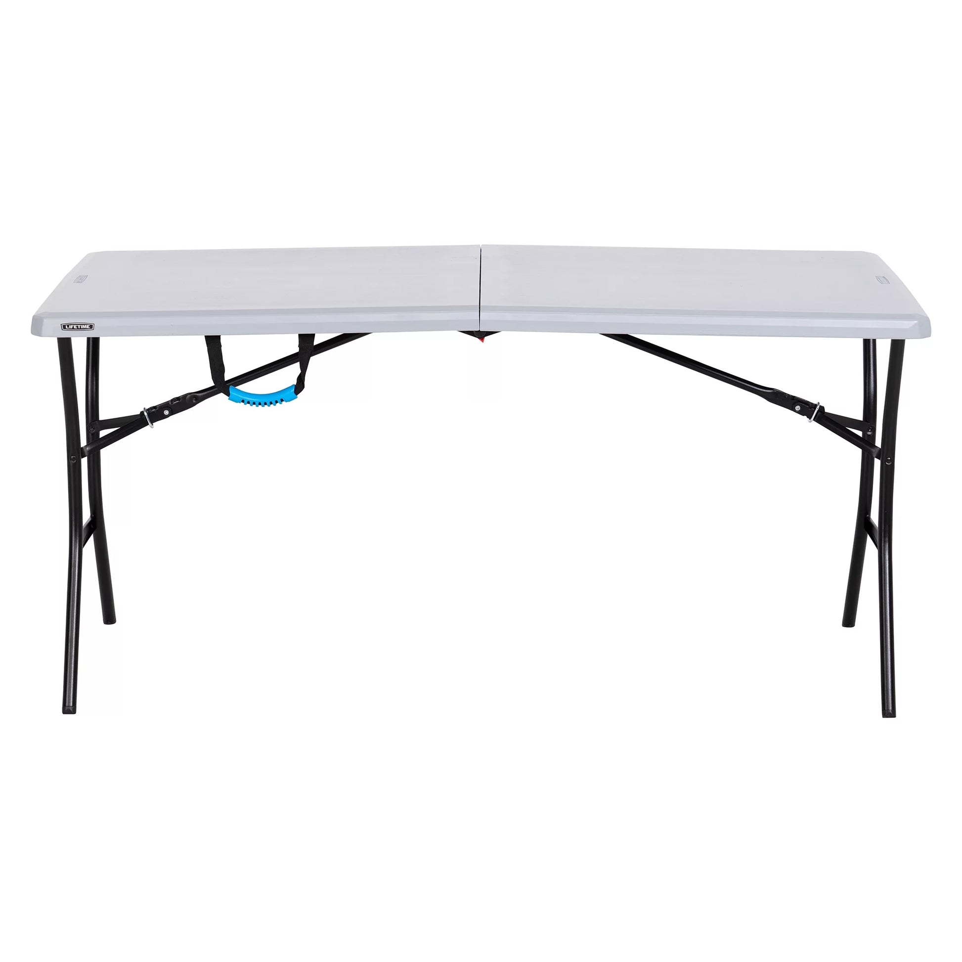 Lifetime 5 Foot Rectangle Fold-in-Half Table, Indoor/Outdoor Essential, Gray, 60.3" x 25.5" (80861)