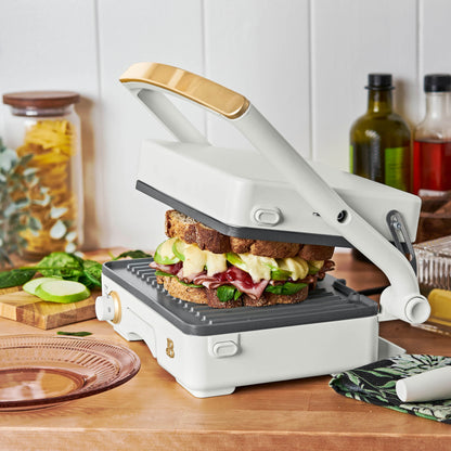 Beautiful 2-in-1 Panini Press & Grill, White Icing by Drew Barrymore