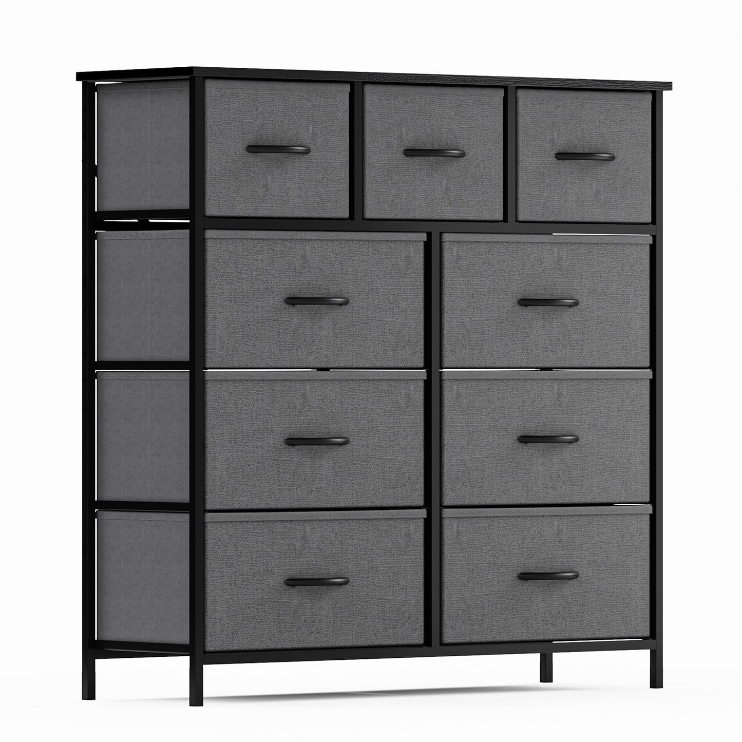 Yangming 9 Drawer Fabric Dresser for Bedroom, Chest of Drawer Organizer Storage Cabinet for Closet, Entryway, Grey